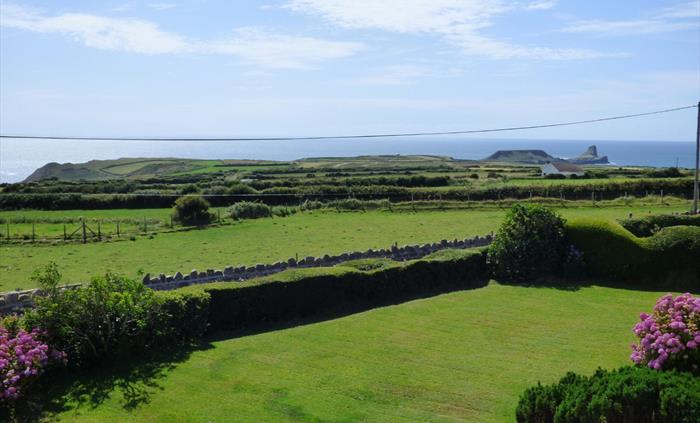 The front garden and view to Worms Head